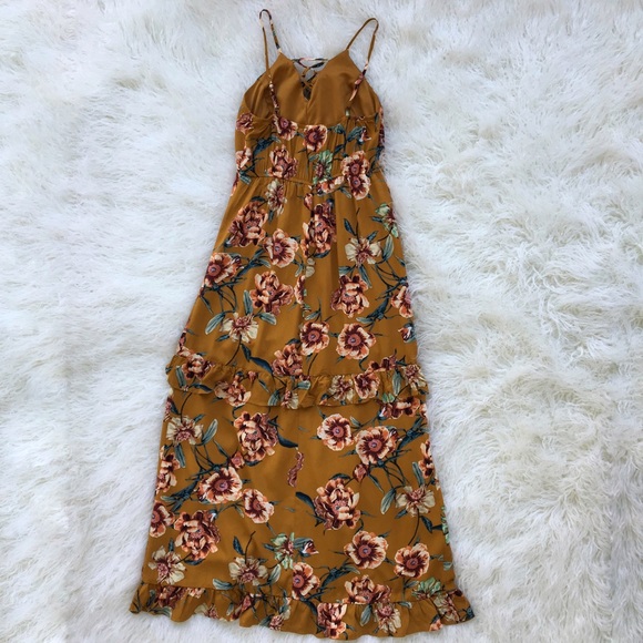 Slit Front Maxi Dress with Pretty Ruffle Detail - Picture 3 of 8